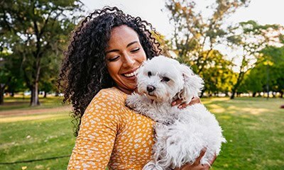 Lady with white dog Lady with white dog
