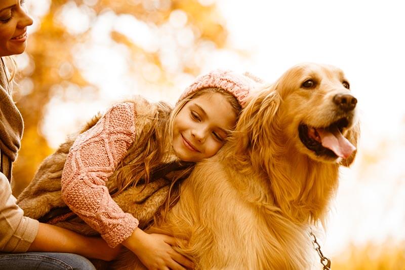 A girl and her dog A girl and her dog