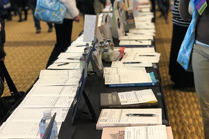 A signup table A signup table